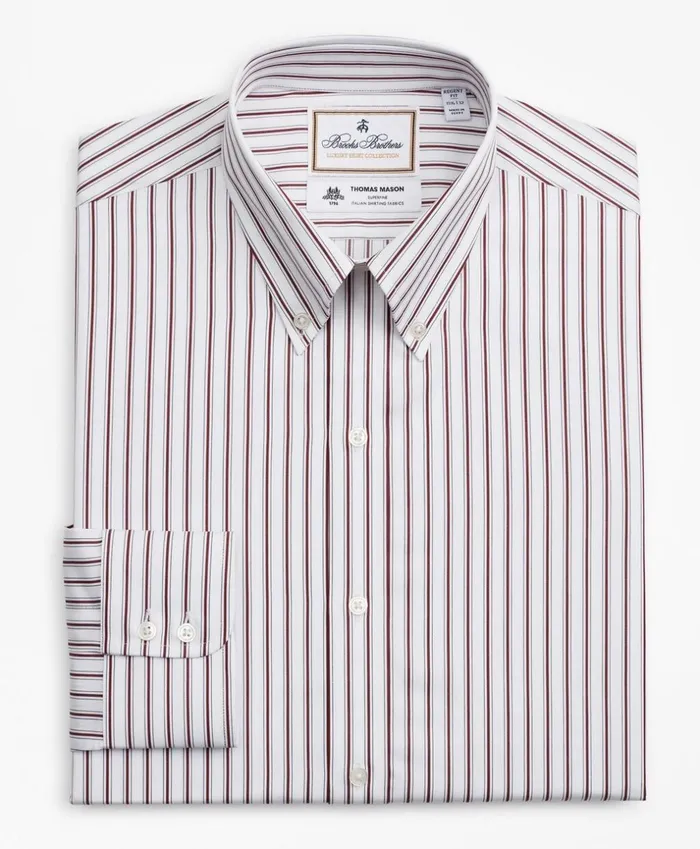 Brooks Brothers Luxury Shirts Luxury Collection Regent Fitted Dress Shirt ButtonDown Collar Stripe Burgundy 8211 Men Brooks Brothers Luxury Shirts Luxury Collection Regent Fitted Dress Shirt ButtonDown Collar Stripe Burgundy 8211 Men
