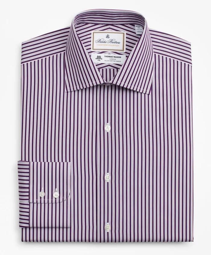 Brooks Brothers Luxury Shirts Luxury Collection Regent Fitted Dress Shirt Franklin Spread Collar DoubleStripe Purple 8211 Men Brooks Brothers Luxury Shirts Luxury Collection Regent Fitted Dress Shirt Franklin Spread Collar DoubleStripe Purple 8211 Men