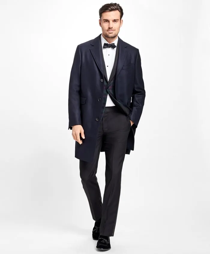 Brooks Brothers Outerwear Classic Mason Topcoat Navy 8211 Men