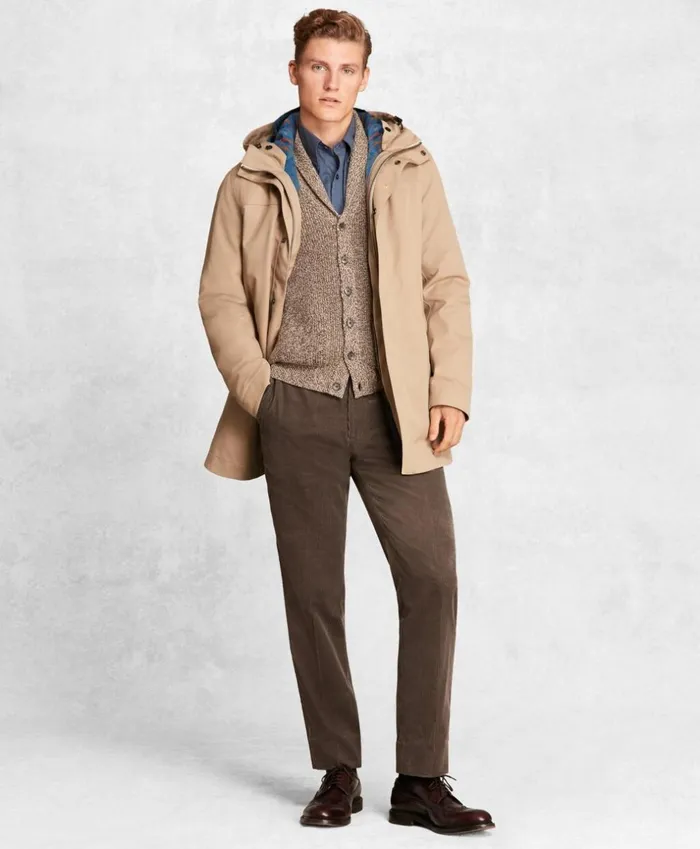 Brooks Brothers Outerwear Golden Fleece 2in1 Twill Parka Beige 8211 Men