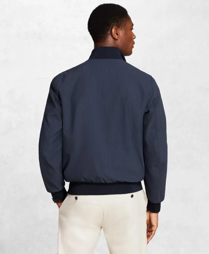 Brooks Brothers Outerwear Golden Fleece Seersucker Reversible Bomber Navygrey 8211 Men Brooks Brothers Outerwear Golden Fleece Seersucker Reversible Bomber Navygrey 8211 Men