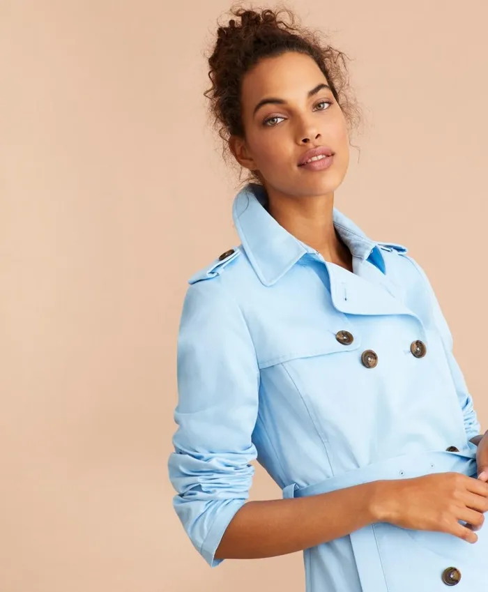 Brooks Brothers Outerwear WaterRepellent Cotton Twill Trench Jacket Blue 8211 Women Brooks Brothers Outerwear WaterRepellent Cotton Twill Trench Jacket Blue 8211 Women