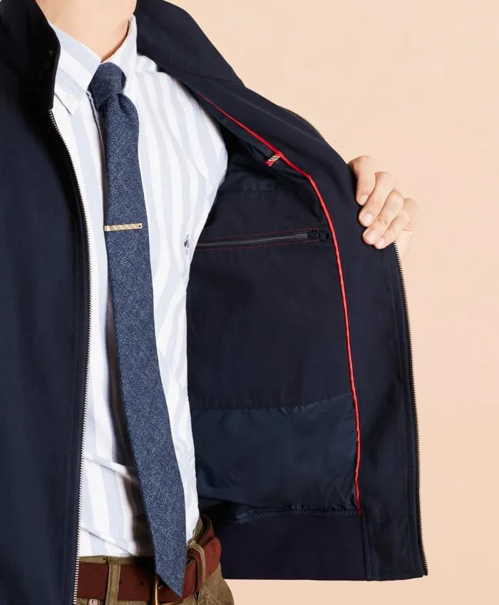Brooks Brothers Outerwear WaterResistant Harrington Jacket Navy 8211 Men Brooks Brothers Outerwear WaterResistant Harrington Jacket Navy 8211 Men
