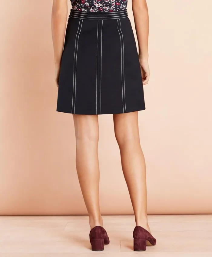 Brooks Brothers Pants Skirts and Shorts Topstitched WoolBlend Crepe ALine Skirt Navy 8211 Women Brooks Brothers Pants Skirts and Shorts Topstitched WoolBlend Crepe ALine Skirt Navy 8211 Women