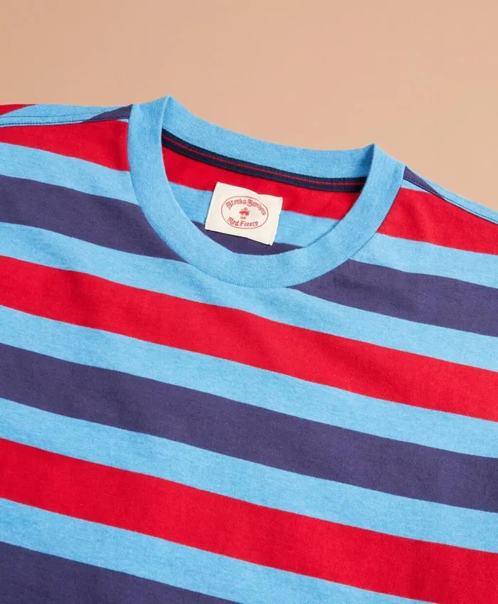 Brooks Brothers Polos and TShirts Striped Cotton TShirt Bluered 8211 Men Brooks Brothers Polos and TShirts Striped Cotton TShirt Bluered 8211 Men