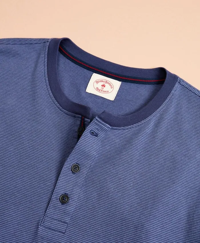 Brooks Brothers Polos and TShirts Striped Jersey LongSleeve Henley Blue 8211 Men Brooks Brothers Polos and TShirts Striped Jersey LongSleeve Henley Blue 8211 Men