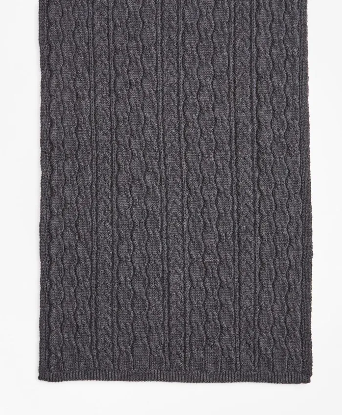 Brooks Brothers Scarves Hats and Gloves CableKnit Merino Wool Scarf Charcoal 8211 Women Brooks Brothers Scarves Hats and Gloves CableKnit Merino Wool Scarf Charcoal 8211 Women