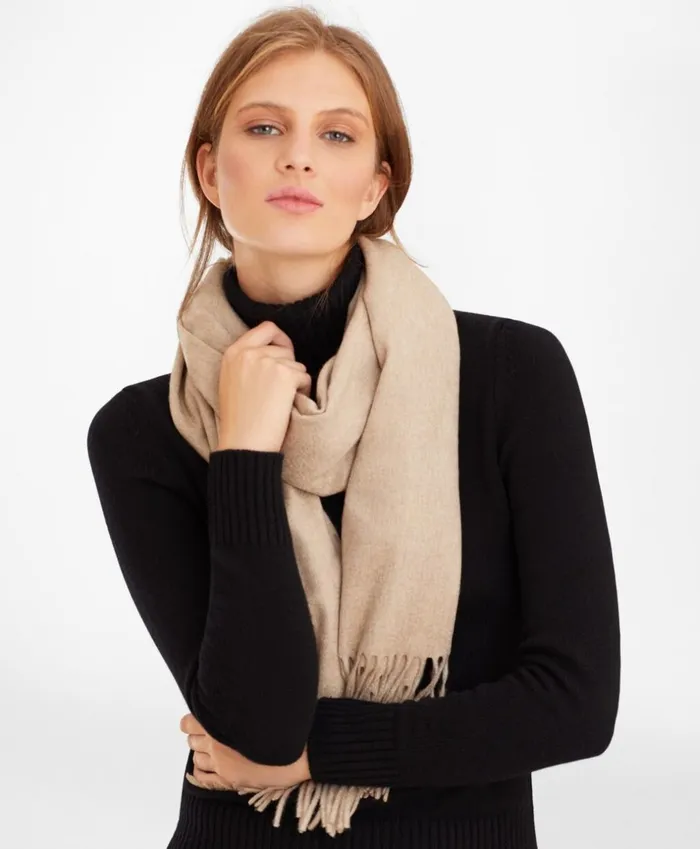 Brooks Brothers Scarves Hats and Gloves Cashmere Scarf Oatmeal 8211 Women