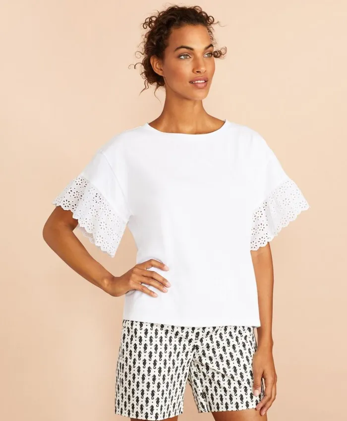 Brooks Brothers Shirts and Tops EyeletTrim Oversize TShirt White 8211 Women Brooks Brothers Shirts and Tops EyeletTrim Oversize TShirt White 8211 Women