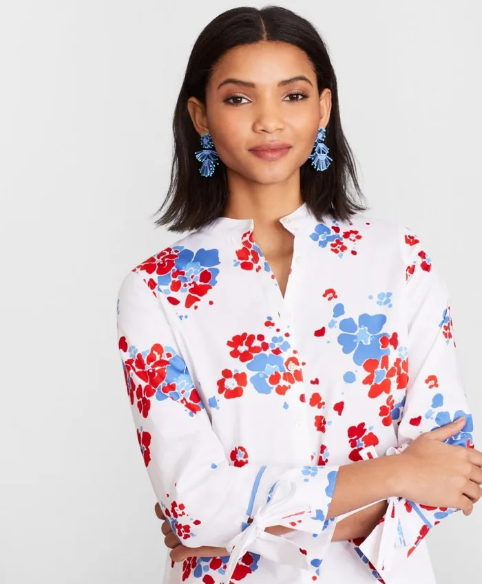 Brooks Brothers Shirts and Tops FloralPrint Supima Cotton Sateen Tunic White 8211 Women Brooks Brothers Shirts and Tops FloralPrint Supima Cotton Sateen Tunic White 8211 Women