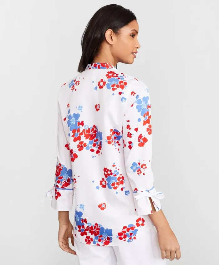 Brooks Brothers Shirts and Tops FloralPrint Supima Cotton Sateen Tunic White 8211 Women Brooks Brothers Shirts and Tops FloralPrint Supima Cotton Sateen Tunic White 8211 Women