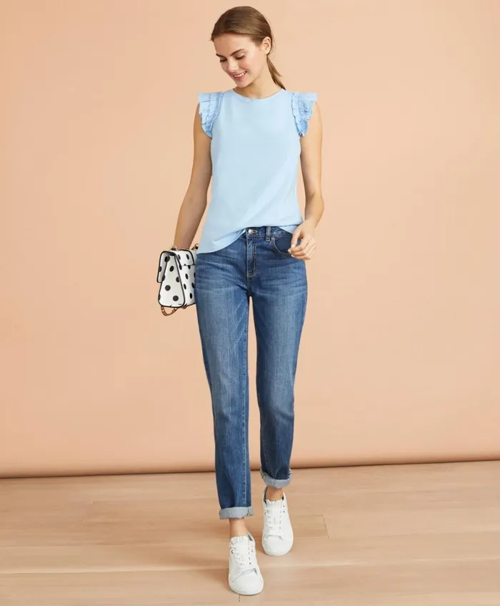 Brooks Brothers Shirts and Tops FlounceSleeve Top Light Blue 8211 Women Brooks Brothers Shirts and Tops FlounceSleeve Top Light Blue 8211 Women