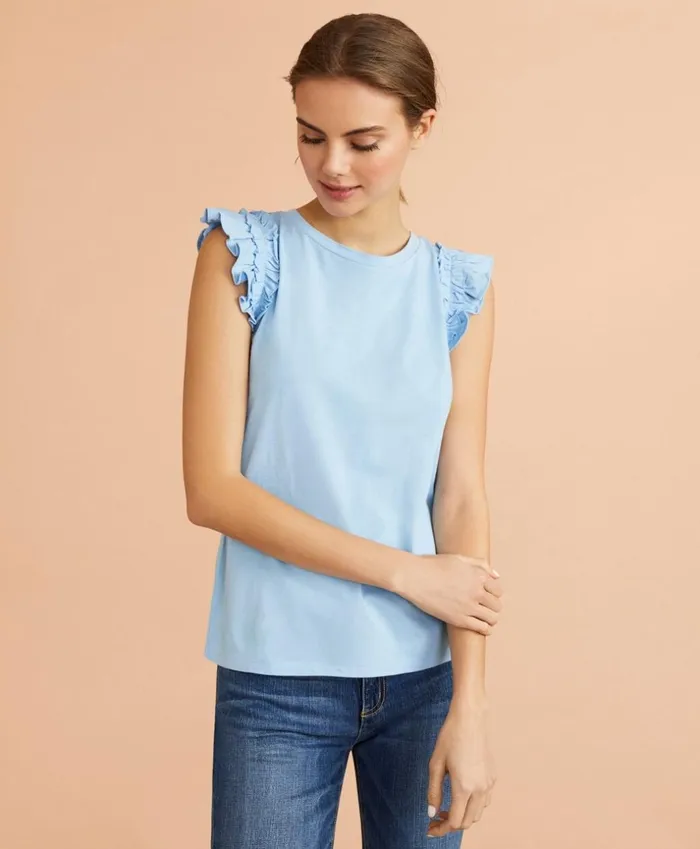 Brooks Brothers Shirts and Tops FlounceSleeve Top Light Blue 8211 Women Brooks Brothers Shirts and Tops FlounceSleeve Top Light Blue 8211 Women