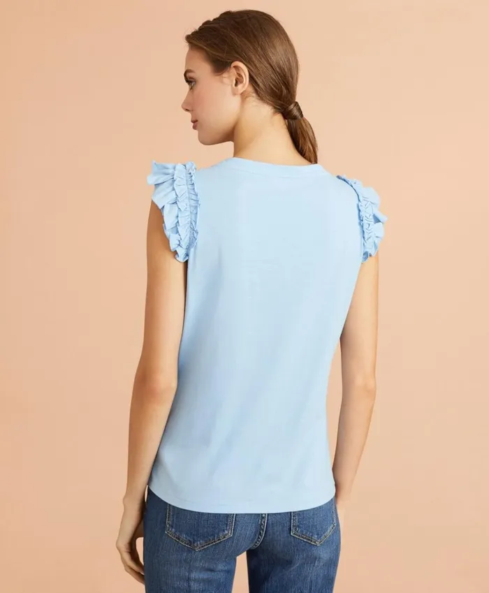 Brooks Brothers Shirts and Tops FlounceSleeve Top Light Blue 8211 Women Brooks Brothers Shirts and Tops FlounceSleeve Top Light Blue 8211 Women