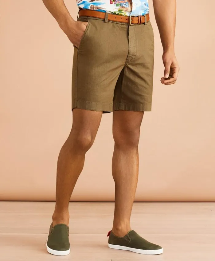 Brooks Brothers Shorts and Swimwear CottonLinen 7034 Chino Shorts Olive 8211 Men Brooks Brothers Shorts and Swimwear CottonLinen 7034 Chino Shorts Olive 8211 Men