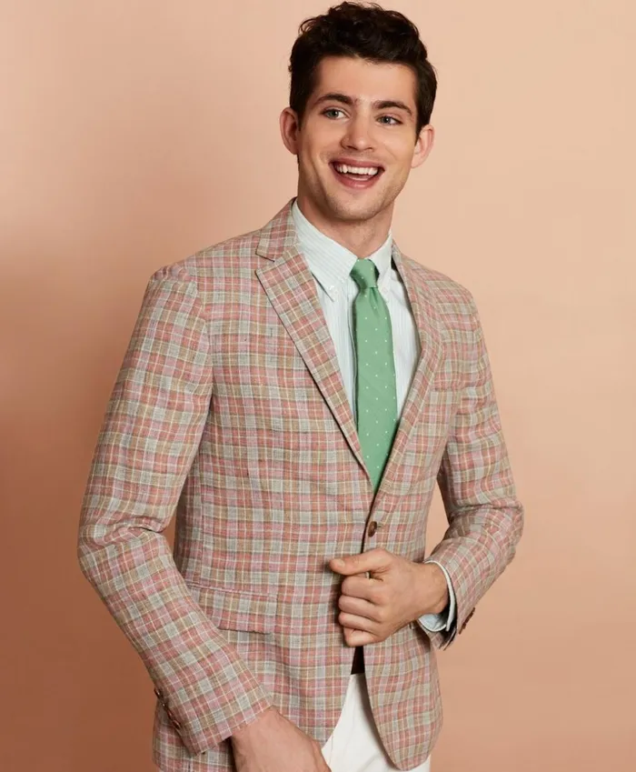 Brooks Brothers Sport Coats and Vests Plaid Linen Sport Coat Redbrown 8211 Men Brooks Brothers Sport Coats and Vests Plaid Linen Sport Coat Redbrown 8211 Men