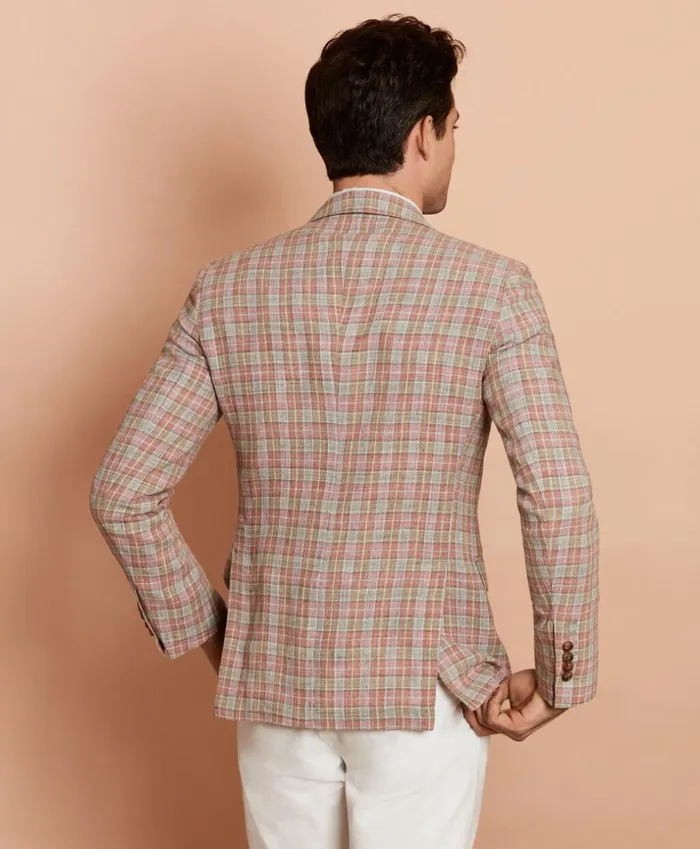 Brooks Brothers Sport Coats and Vests Plaid Linen Sport Coat Redbrown 8211 Men Brooks Brothers Sport Coats and Vests Plaid Linen Sport Coat Redbrown 8211 Men