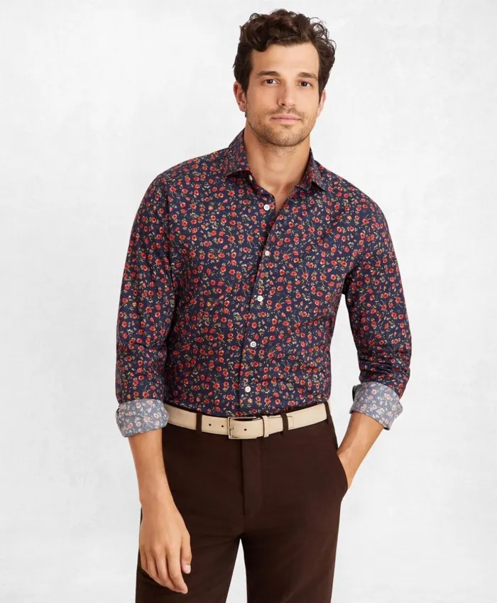 Brooks Brothers Sport Shirts Golden Fleece Regent Fit Navy Floral Sport Shirt Navy 8211 Men Brooks Brothers Sport Shirts Golden Fleece Regent Fit Navy Floral Sport Shirt Navy 8211 Men
