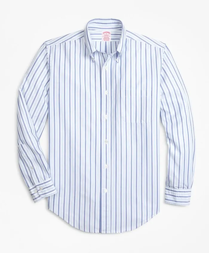 Brooks Brothers Sport Shirts Madison Fit Oxford Alternating Stripe Sport Shirt Navylight Blue 8211 Men Brooks Brothers Sport Shirts Madison Fit Oxford Alternating Stripe Sport Shirt Navylight Blue 8211 Men