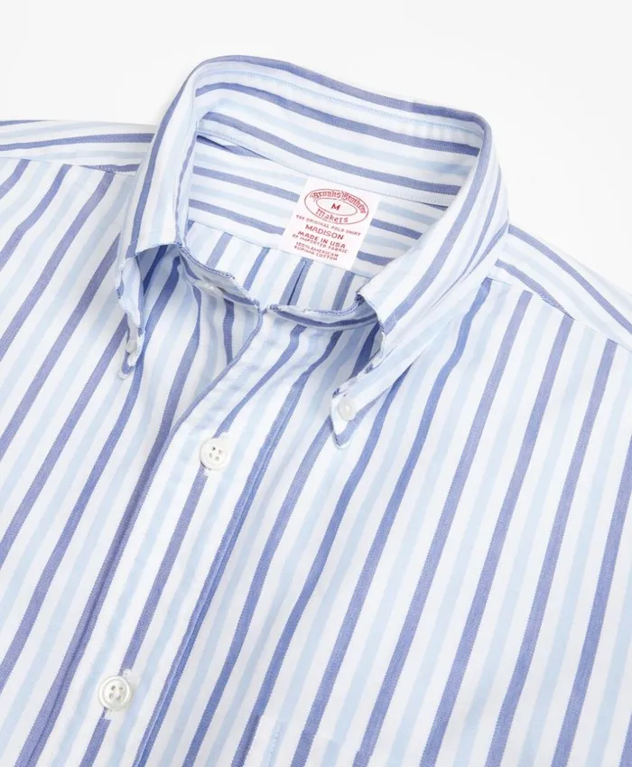 Brooks Brothers Sport Shirts Madison Fit Oxford Alternating Stripe Sport Shirt Navylight Blue 8211 Men Brooks Brothers Sport Shirts Madison Fit Oxford Alternating Stripe Sport Shirt Navylight Blue 8211 Men