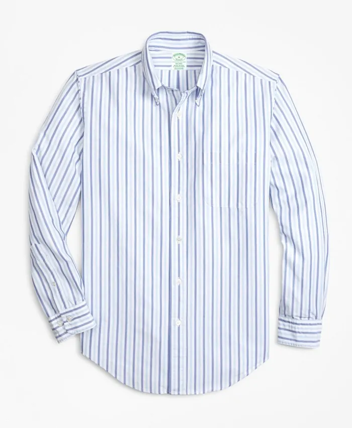 Brooks Brothers Sport Shirts Milano Fit Oxford Alternating Stripe Sport Shirt Navylight Blue 8211 Men Brooks Brothers Sport Shirts Milano Fit Oxford Alternating Stripe Sport Shirt Navylight Blue 8211 Men