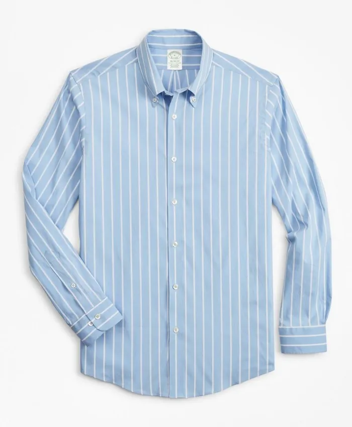 Brooks Brothers Sport Shirts Milano SlimFit Sport Shirt Performance Series With COOLMAX Ground Stripe Vista Blue 8211 Men Brooks Brothers Sport Shirts Milano SlimFit Sport Shirt Performance Series With COOLMAX Ground Stripe Vista Blue 8211 Men
