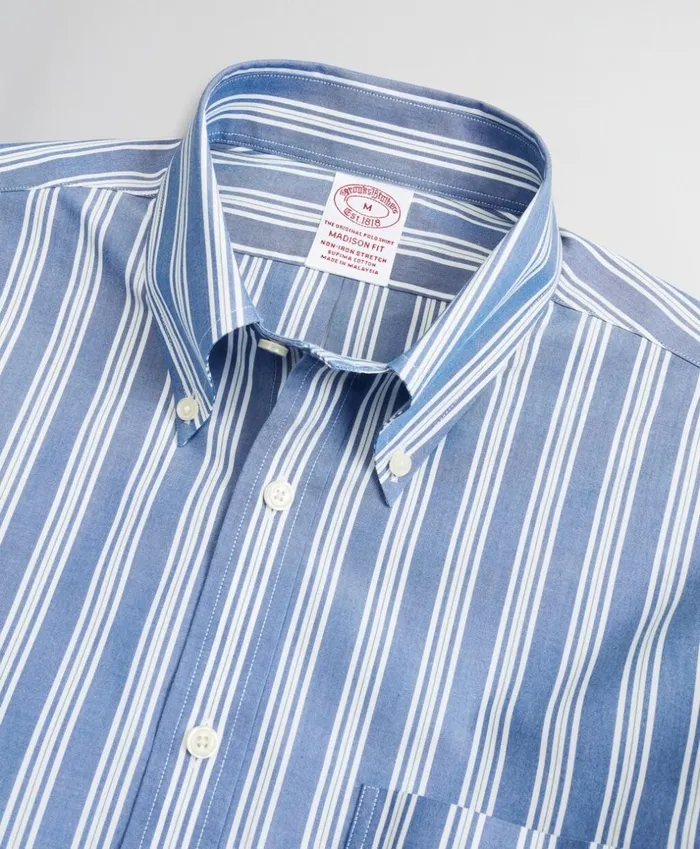 Brooks Brothers Sport Shirts Stretch Madison ClassicFit Sport Shirt NonIron Awning Stripe Blue 8211 Men Brooks Brothers Sport Shirts Stretch Madison ClassicFit Sport Shirt NonIron Awning Stripe Blue 8211 Men