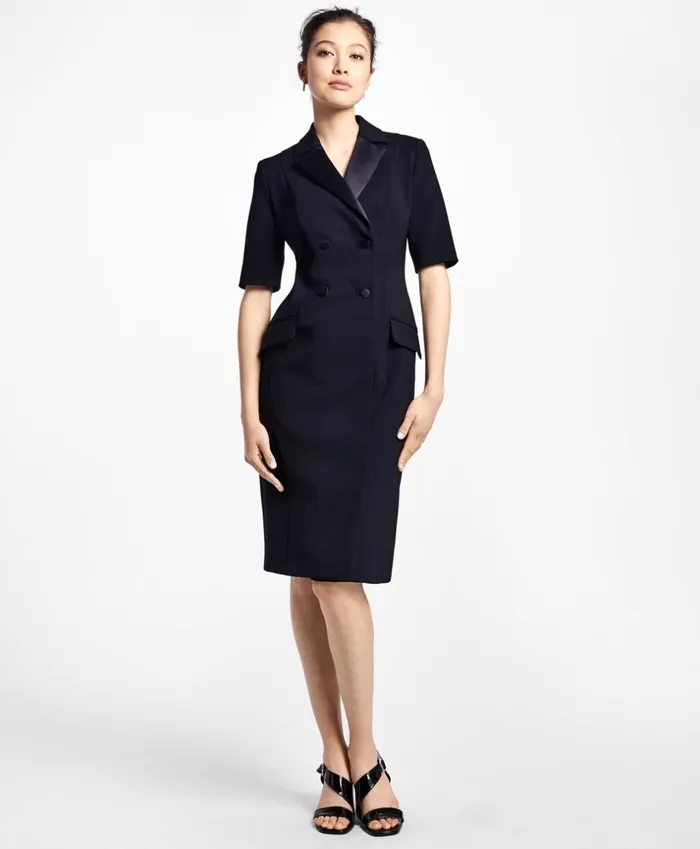 Brooks Brothers Suit Separates DoubleBreasted Tuxedo Dress Black 8211 Women