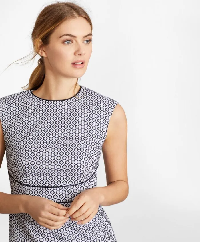 Brooks Brothers Suit Separates Floral Jacquard Sheath Dress Navy 8211 Women Brooks Brothers Suit Separates Floral Jacquard Sheath Dress Navy 8211 Women