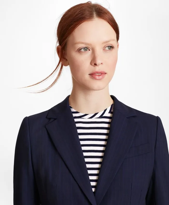 Brooks Brothers Suit Separates Pinstripe BrooksCool Merino Wool Jacket Navy 8211 Women Brooks Brothers Suit Separates Pinstripe BrooksCool Merino Wool Jacket Navy 8211 Women