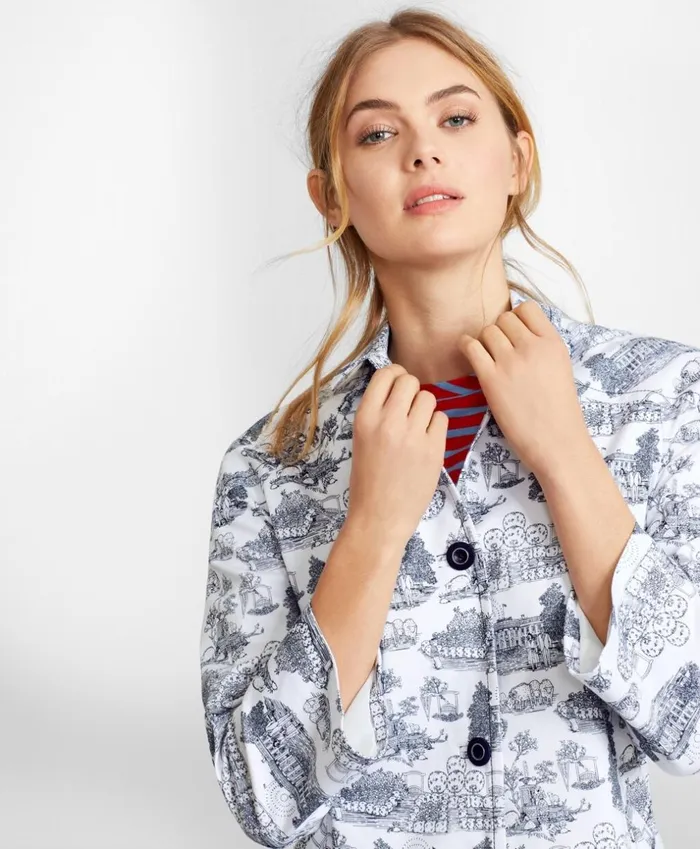 Brooks Brothers Suit Separates Toile Canvas Jacket Whiteblue 8211 Women Brooks Brothers Suit Separates Toile Canvas Jacket Whiteblue 8211 Women