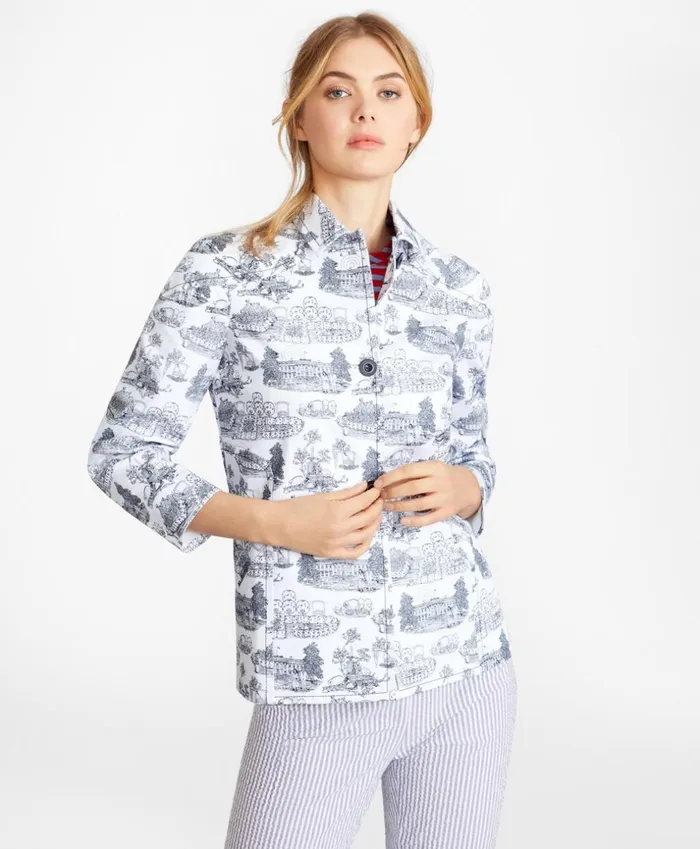 Brooks Brothers Suit Separates Toile Canvas Jacket Whiteblue 8211 Women Brooks Brothers Suit Separates Toile Canvas Jacket Whiteblue 8211 Women