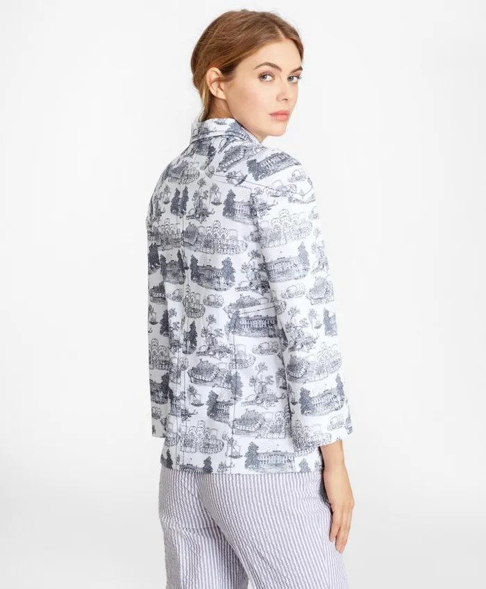 Brooks Brothers Suit Separates Toile Canvas Jacket Whiteblue 8211 Women Brooks Brothers Suit Separates Toile Canvas Jacket Whiteblue 8211 Women