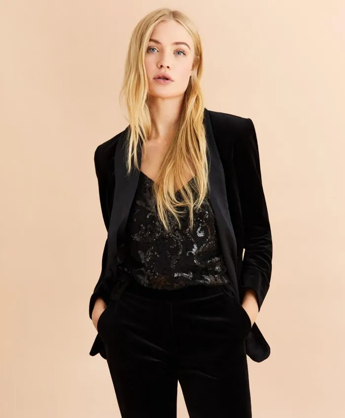 Brooks Brothers Suit Separates Velvet Tuxedo Jacket Black 8211 Women