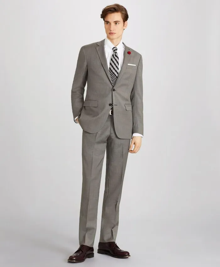 Brooks Brothers Suits Milano Fit TwoButton Grey 1818 Suit Grey 8211 Men
