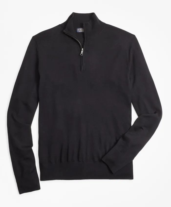 Brooks Brothers Sweaters BrooksTech Merino Wool HalfZip Sweater Black 8211 Men Brooks Brothers Sweaters BrooksTech Merino Wool HalfZip Sweater Black 8211 Men