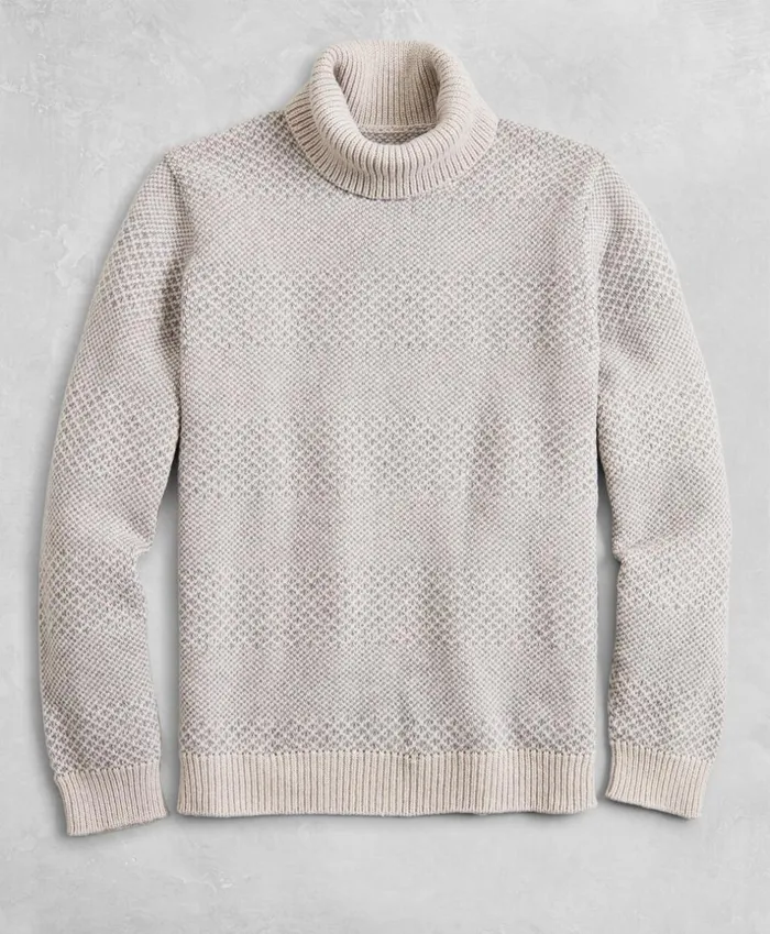 Brooks Brothers Sweaters Golden Fleece WoolCashmere Striped Turtleneck Sweater Grey 8211 Men