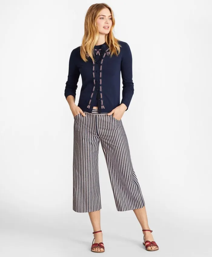 Brooks Brothers Sweaters GrosgrainTrimmed Cotton Cardigan Navy 8211 Women Brooks Brothers Sweaters GrosgrainTrimmed Cotton Cardigan Navy 8211 Women