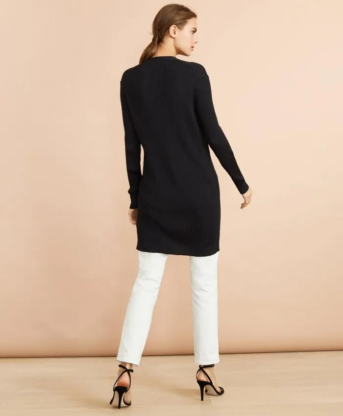 Brooks Brothers Sweaters RibKnit Cotton Boyfriend Cardigan Black 8211 Women Brooks Brothers Sweaters RibKnit Cotton Boyfriend Cardigan Black 8211 Women
