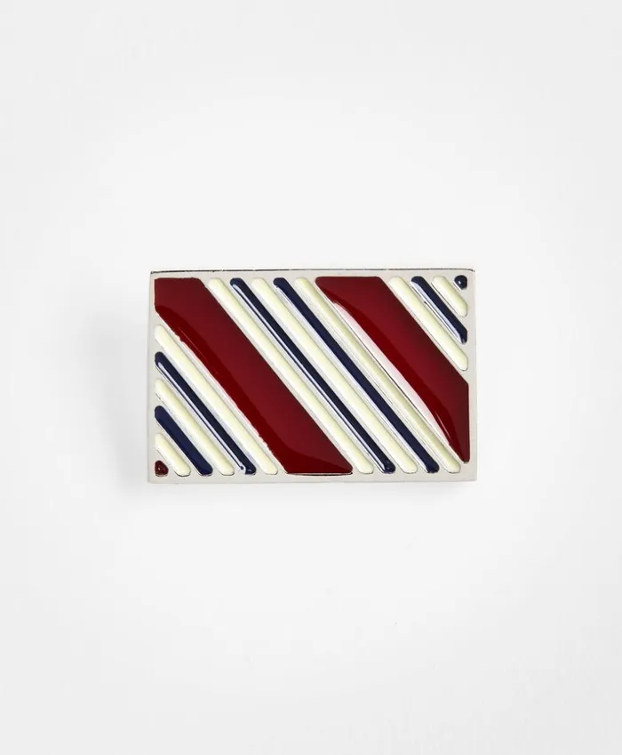 Brooks Brothers Tie and Collar Accessories BB1 Stripe Lapel Pin Burgundygold 8211 Men Brooks Brothers Tie and Collar Accessories BB1 Stripe Lapel Pin Burgundygold 8211 Men