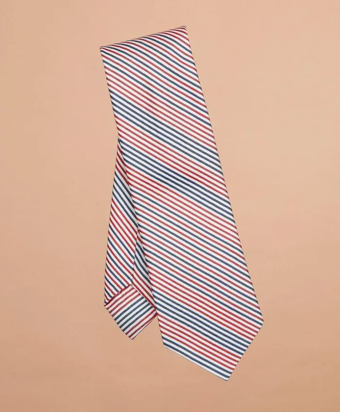 Brooks Brothers Ties Alternating Stripe SilkBlend Tie Navyred 8211 Men