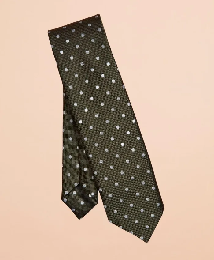 Brooks Brothers Ties EndonEnd Dotted Silk Tie Olive 8211 Men