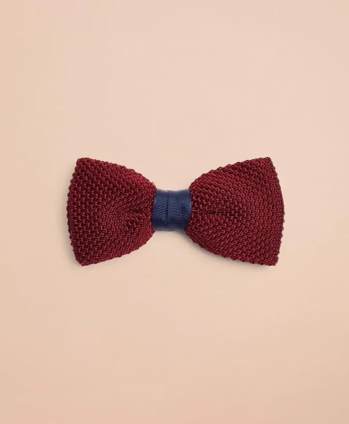 Brooks Brothers Ties Knit Jacquard Silk Bow Tie Wine 8211 Men