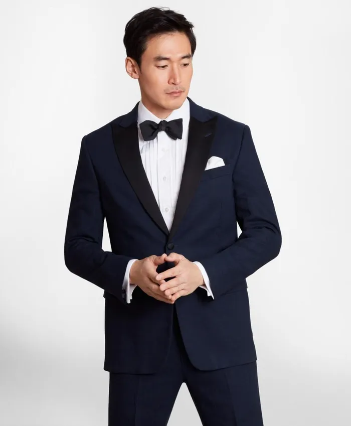 Brooks Brothers Tuxedo Shop Regent Fit Linen Tuxedo Navy 8211 Men