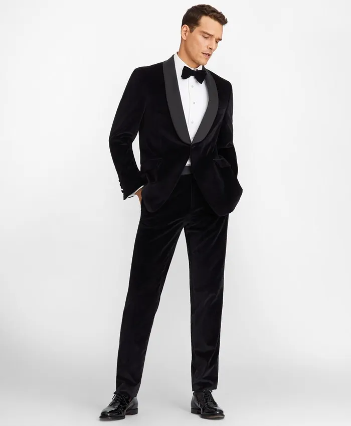 Brooks Brothers Tuxedo Shop Regent Fit Shawl Collar Velvet Tuxedo Navy 8211 Men