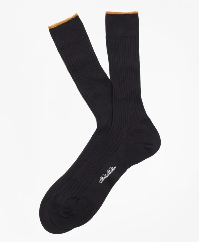 Brooks Brothers Underwear and Socks Merino Wool Sized Crew Socks Black 8211 Men