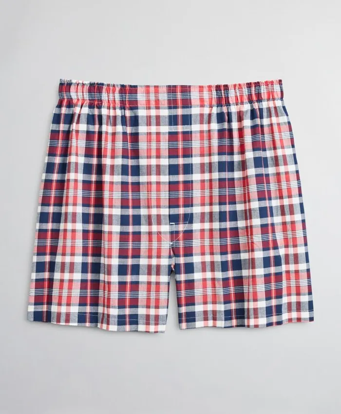 Brooks Brothers Underwear and Socks Traditional Fit Madras Boxers Red 8211 Men