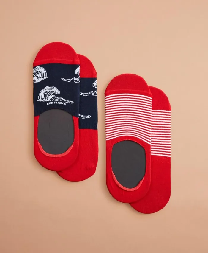 Brooks Brothers Underwear and Socks Wave NoShow Socks Two Pack Rednavy 8211 Men Brooks Brothers Underwear and Socks Wave NoShow Socks Two Pack Rednavy 8211 Men