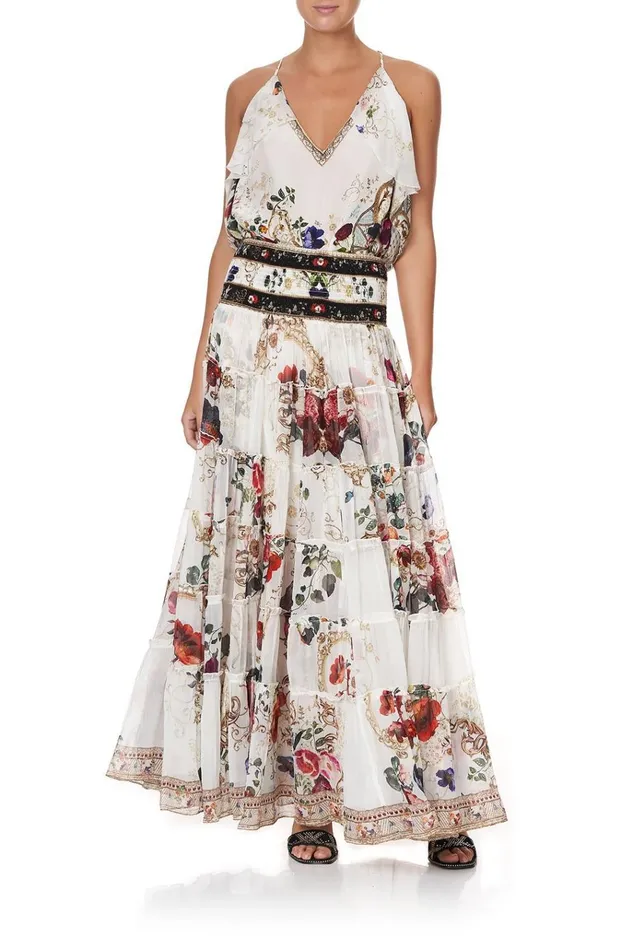 Camilla Flowy Dresses Women Sheer Tiered Maxi Skirt Fairy Godmother