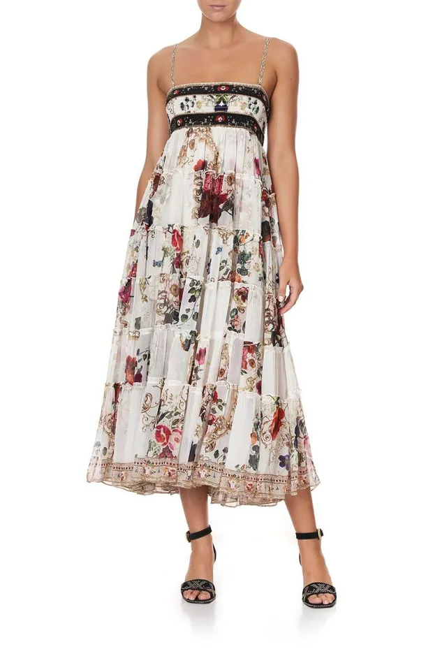 Camilla Flowy Dresses Women Sheer Tiered Maxi Skirt Fairy Godmother